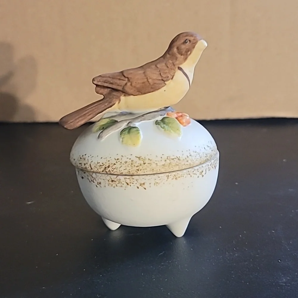 Vintage Bird Trinket Box